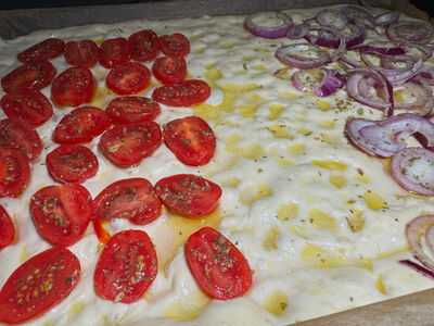 variatie is ook leuk focaccia met ander beleg