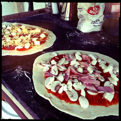 maak twee pizza's per keer 